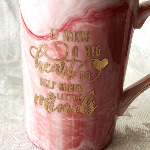 Present of Star Inspirational Teachers Appreciation Mug Lid Spoon Gift Set NIB - Picture 3 of 8